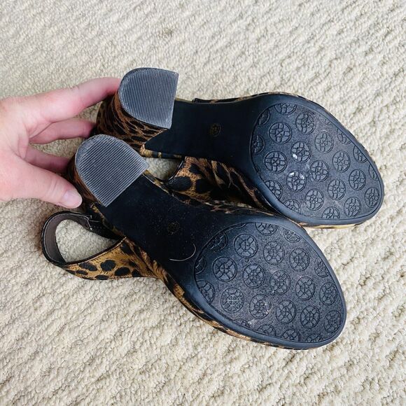 Nicole Miller Sexy High Heel Slingback Pumps Brown Animal Print Dressy Shoe US 7 - Picture 10 of 11